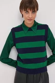 Шерстяной жилет United Colors of Benetton, зеленый