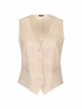 Шерстяной жилет в клетку Kiton, бежевый