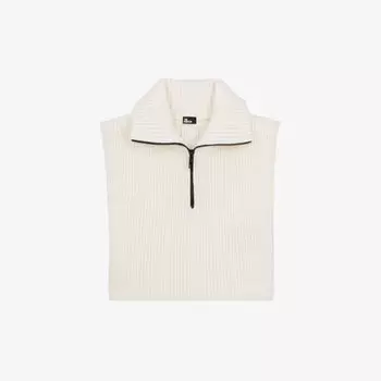Шерстяной жилет в рубчик с высоким воротником The Kooples, экрю