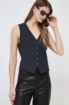 Шерстяной жилет Weekend Max Mara, темно-синий