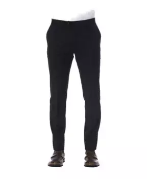 Шерстяные элегантные мужские брюки Trussardi, черный