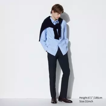 Шерстяные брюки AirSense UNIQLO, темно-синий