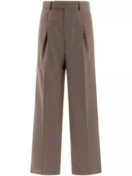 Шерстяные брюки Auralee, коричневый