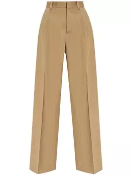 Шерстяные брюки Burberry по фигуре, серый