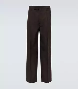 Шерстяные брюки Checked Prada, Ebano