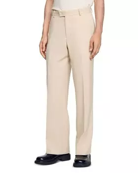 Шерстяные брюки для костюма Sandro, коричневый/бежевый