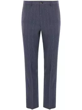 Шерстяные брюки ETRO с принтом пейсли, синий