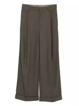 Шерстяные брюки JNBY, зеленый