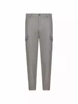 Шерстяные брюки карго Eleventy, серый