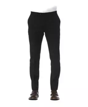 Шерстяные брюки на молнии Trussardi, черный