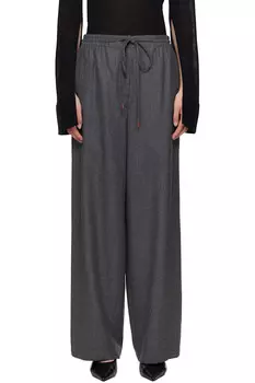 Шерстяные брюки на шнурке Le17Septembre, серый