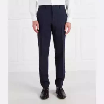 Шерстяные брюки обычного кроя h-lenon-mm-224 Boss, синий