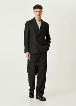 Шерстяные брюки оверсайз Academia, антрацит