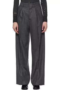 Шерстяные брюки по фигуре Mm6 Maison Margiela, серый