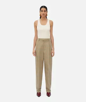 шерстяные брюки принца Уэльского Bottega Veneta, синий/желтый/бежевый