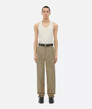 шерстяные брюки принца Уэльского Bottega Veneta, синий/желтый/бежевый