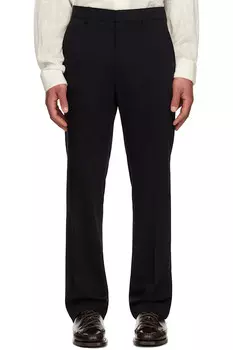 Шерстяные брюки прямого кроя Ami Paris, черный