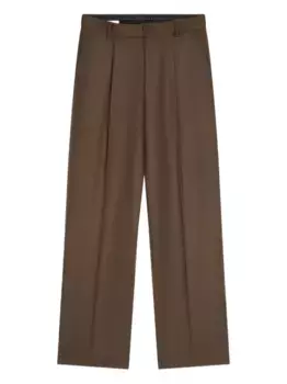 Шерстяные брюки прямого кроя DRIES VAN NOTEN, коричневый