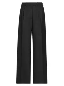 Шерстяные брюки прямого кроя Roan The Row, цвет charcoal melange