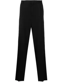 Шерстяные брюки прямого кроя со складками Botter, черный