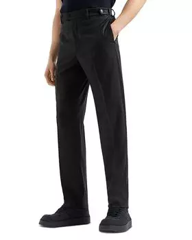 Шерстяные брюки Regular Fit с добавлением эластана в клетку Emporio Armani, серый