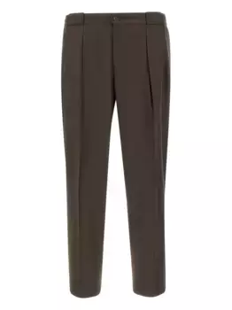 Шерстяные брюки с двойной складкой Briglia 1949, коричневый