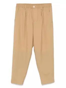 Шерстяные брюки с кулиской Marni, коричневый