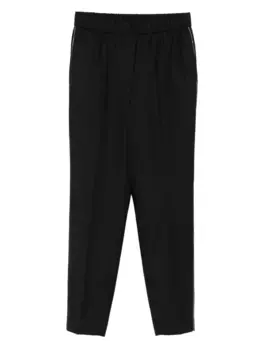 Шерстяные брюки с лампасами Peserico, черный