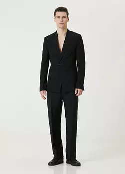 Шерстяные брюки с логотипом Givenchy, черный