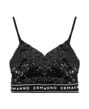 Шерстяные брюки с прямыми штанинами и складками Ermanno Scervino, черный