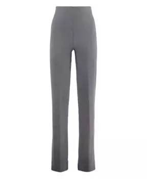 Шерстяные брюки с ребристыми манжетами на щиколотке Malo, серый