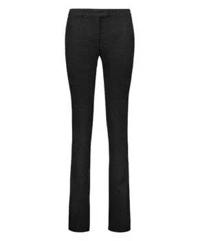 Шерстяные брюки с узором в горошек и карманами Etro, черный