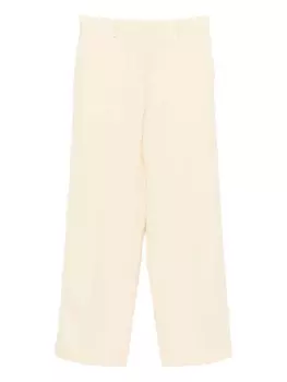 Шерстяные брюки с высокой талией Jil Sander, нейтральный