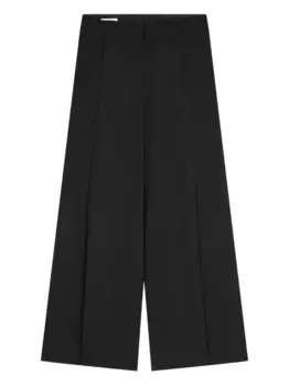 Шерстяные брюки широкого кроя DRIES VAN NOTEN, черный