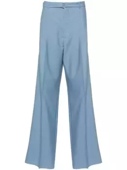 Шерстяные брюки широкого кроя Lanvin, синий