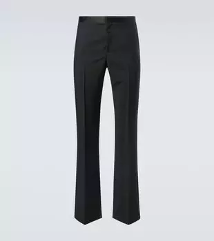 Шерстяные брюки-смокинг с мохером Givenchy, черный