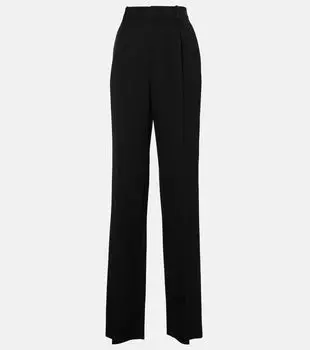 Шерстяные брюки смокинг Saint Laurent, нуар