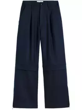 Шерстяные брюки со складками AMI Paris, синий