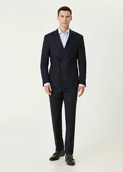 Шерстяные брюки стандартного кроя Corneliani, синий