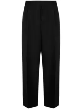 Шерстяные брюки строгого кроя VERSACE, черный