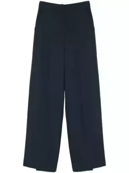 Шерстяные брюки строгого кроя YVES SALOMON, синий