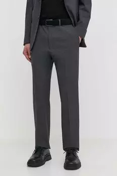 Шерстяные брюки Theory, серый