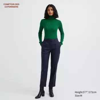 Шерстяные брюки UNIQLO, темно-синий