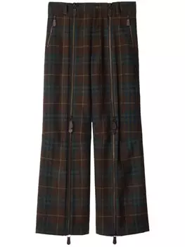 Шерстяные брюки в клетку Burberry, коричневый