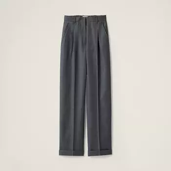 Шерстяные брюки в клетку «Принц Уэльский» Miu Miu, серый