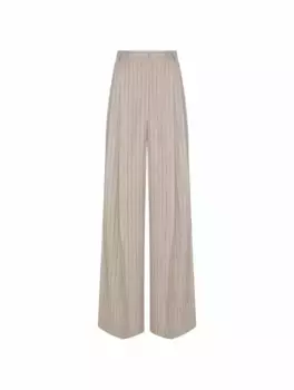 Шерстяные брюки в полоску Brunello Cucinelli, бежевый