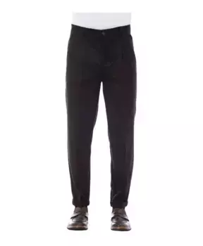 Шерстяные джинсовые брюки с передними и задними карманами Alpha Studio, коричневый