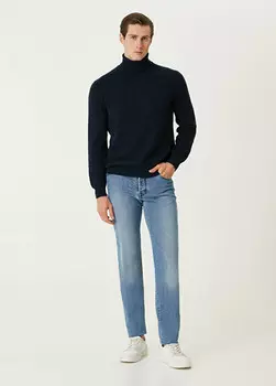 Шерстяные джинсы Kiton, синий