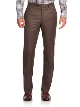 Шерстяные классические брюки Saks Fifth Avenue, коричневый