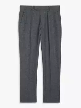 Шерстяные костюмные брюки стандартного кроя John Lewis Super 100s с узором щенок зуба, темно-серые
